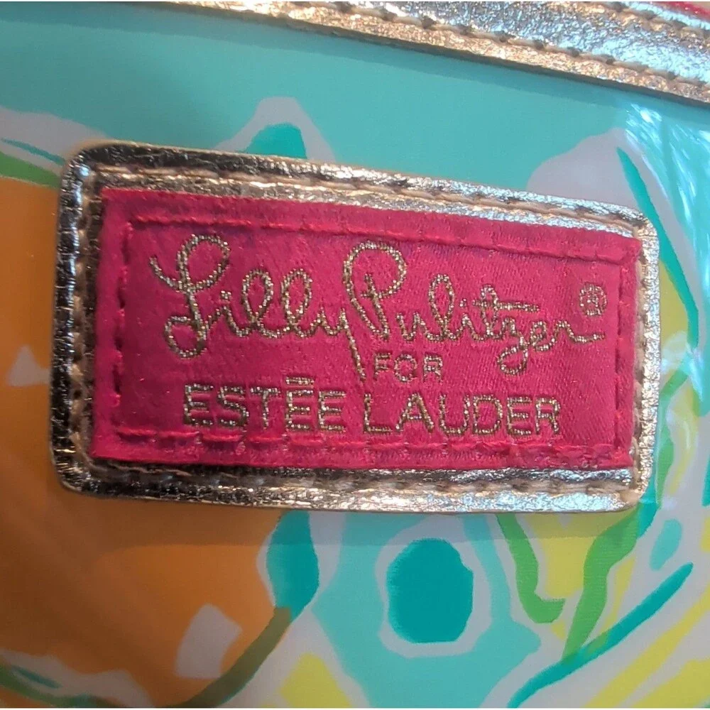 Lilly Pulitzer Estee Lauder Plastic Cosmetic Makeup Purse Clutch Bag